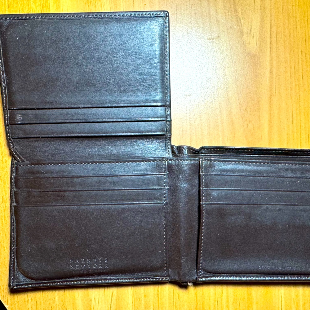 Men’s Barney’s New York brown leather wallet.